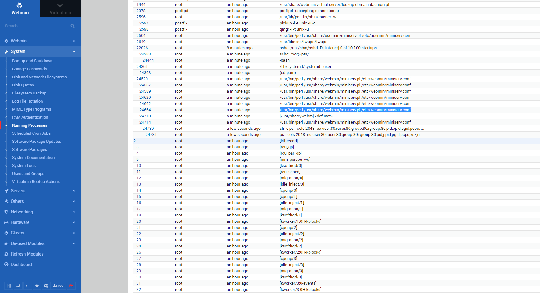 A Lot Of Processes Are Created Virtualmin Virtualmin Community